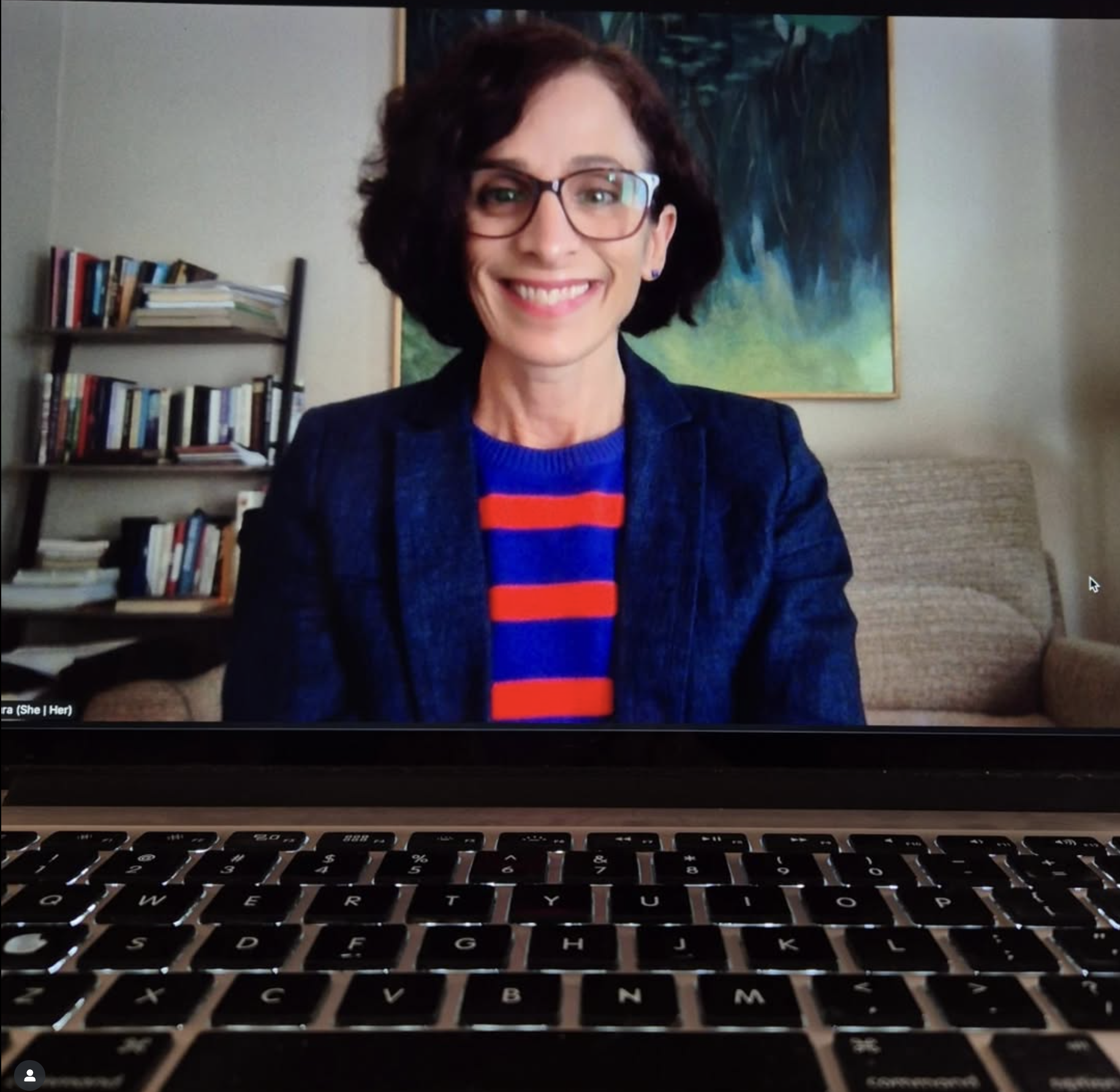 Michelle Tamara Cutler on a laptop screen